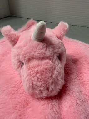 Parents Choice Pink Plush Unicorn Lovey Plush Security Blanket Soft Satiny Back